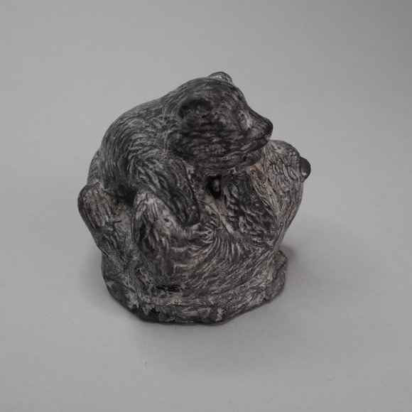 Small Bear Cubs & Beaver Soap Stone Sculptures - Picture 7 of 12